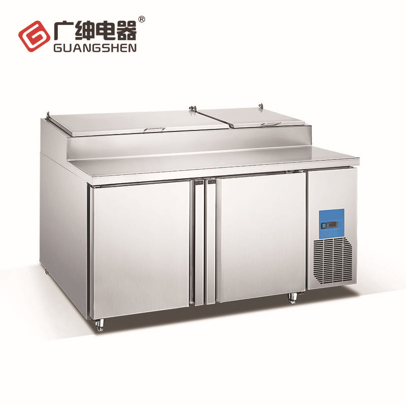 廣紳披薩不銹鋼工作臺(tái) 三門(mén)比薩風(fēng)冷工作臺(tái) 廚房保鮮設(shè)備廠家直銷