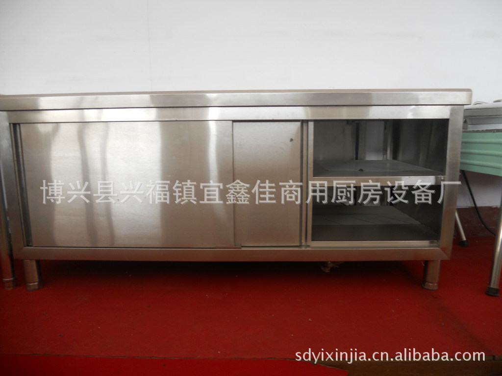 供應(yīng)不銹鋼拉門操作臺, 單通打荷臺,拉門工作臺