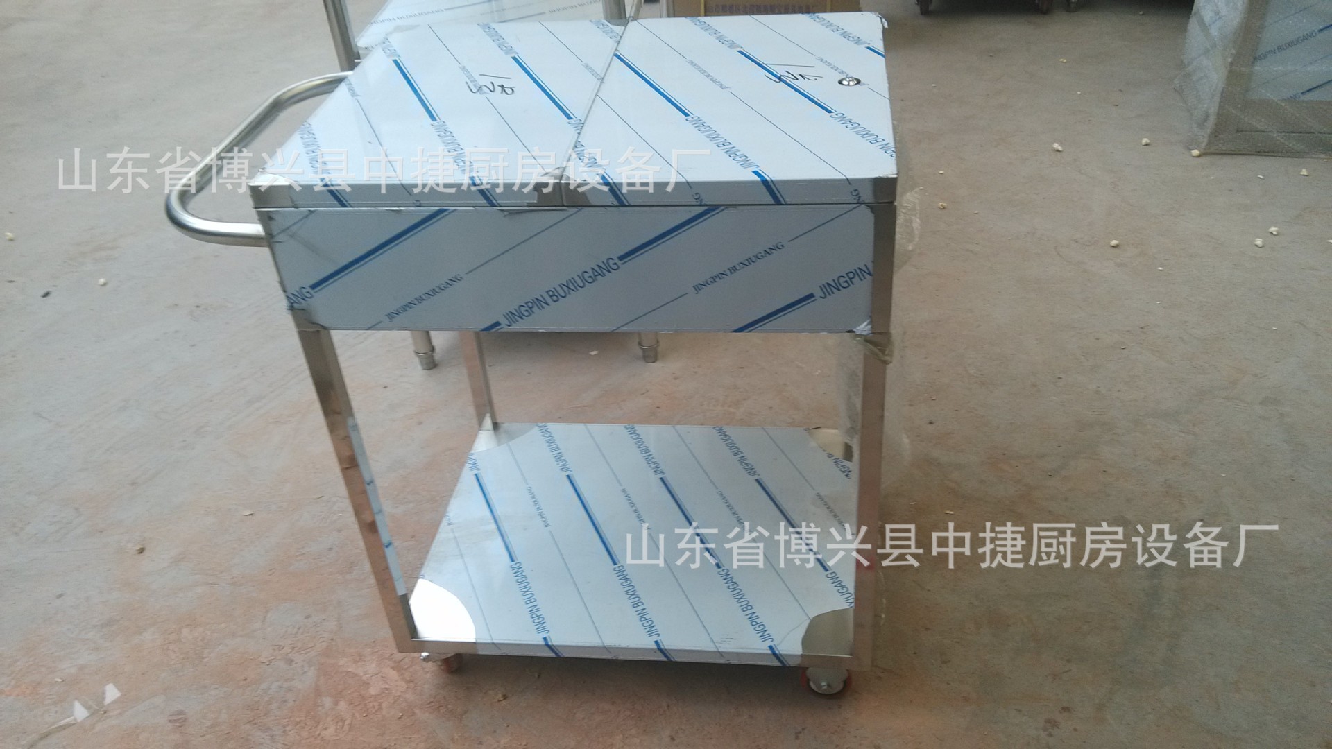 特價(jià)加厚不銹鋼調(diào)料車(chē)餐車(chē)手推車(chē)簡(jiǎn)易廚房置物架商用餐車(chē)帶腳輪 