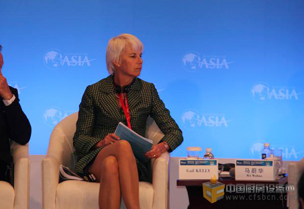 澳洲西太平洋銀行首席執(zhí)行官Gail Kelly現(xiàn)場發(fā)言